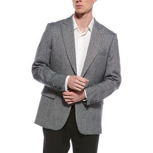 Scotch & Soda Mens  Herringbone Sportscoat, Gray